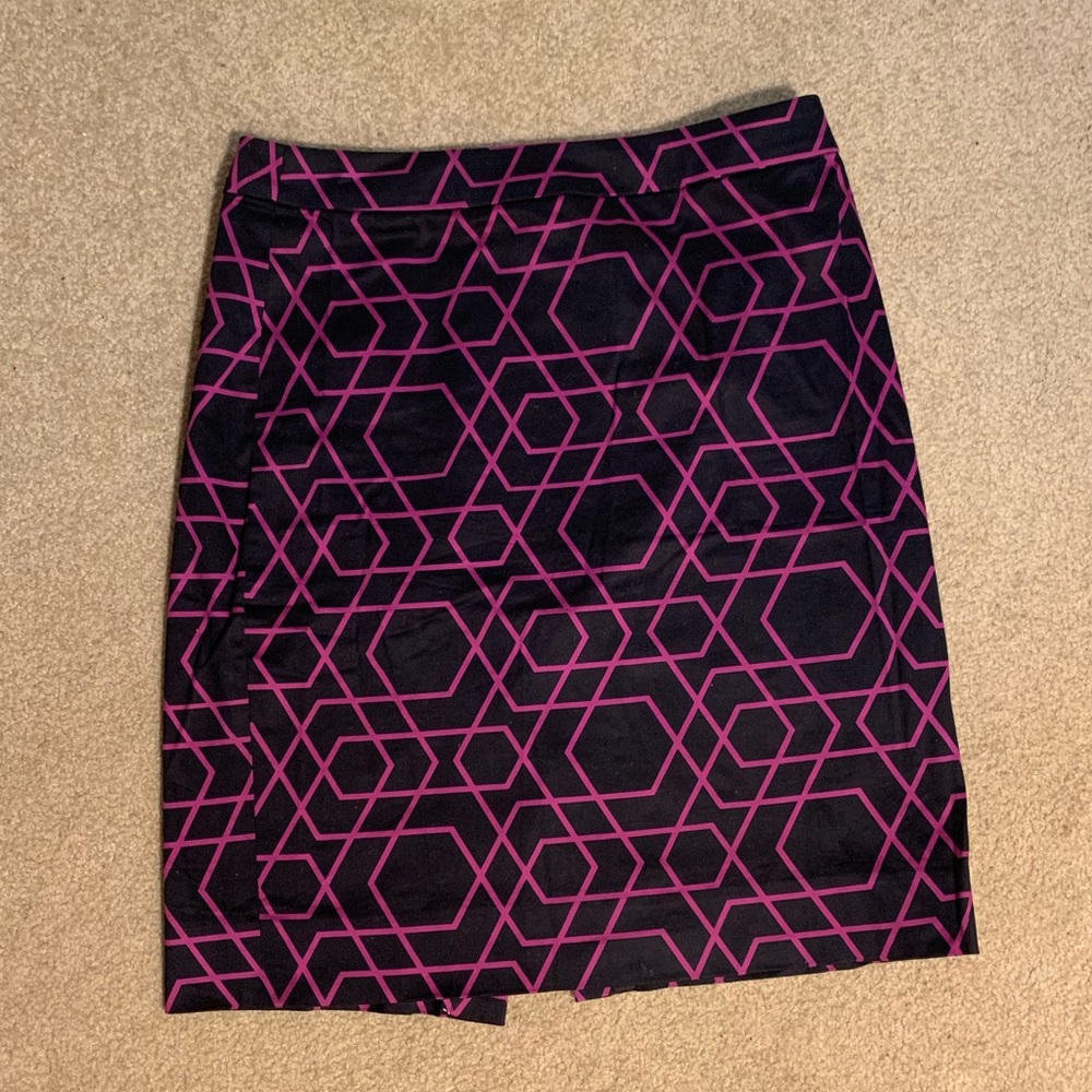 J.Crew geometric patterned pencil skirt